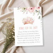 Pink Princess Crown Blumenbücher für Babydusche Begleitkarte