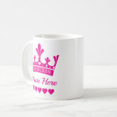Pink Princess Crown - Kinda Girl Kaffeetasse (Vorderseite Links)