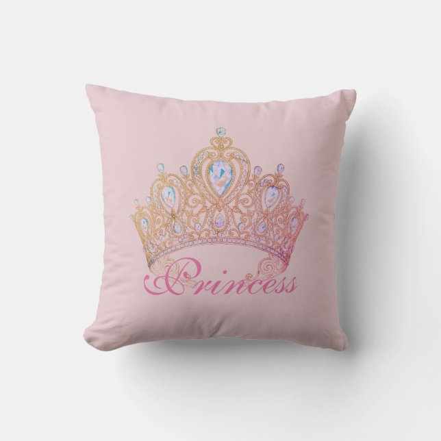 Pink Princess Crown Kissen (Vorderseite)