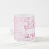Pink Princess Crown Mattiert Glass Coffee Tasse Cu (Vorderseite Links)