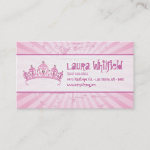 Pink Princess Crown Tiara Jewele Business Card Visitenkarte