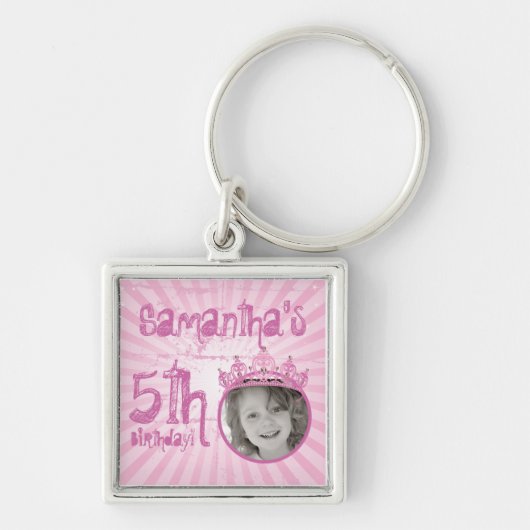 Pink Princess Crown Tiara Jeweled Girly Key Chain Schlüsselanhänger (Vorne)