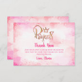 Pink Princess danke Ihnen Karten (Vorne/Hinten)