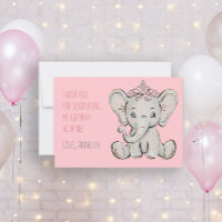 Pink Princess Elephant Geburtstag Vielen Dank