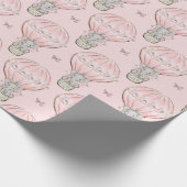 Pink Princess Elephant Heißluftballon Geschenkpapier (Ecke)