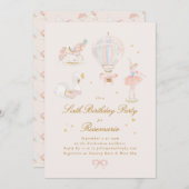 Pink Princess Fairytale Ballerina Girl Birthday Einladung (Vorne/Hinten)