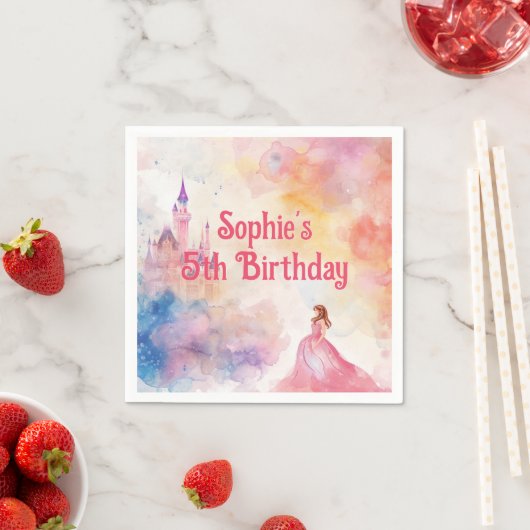 Pink Princess Fairytale Birthday Serviette (Beispiel)