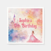 Pink Princess Fairytale Birthday Serviette (Vorderseite)