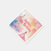 Pink Princess Fairytale Birthday Serviette (Ecke)