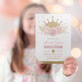 Pink Princess Fairytale Crown Party Einladung