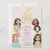 Pink Princess Fairytale Magical Castle Birthday Einladung (Vorderseite)