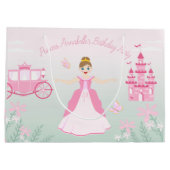 Pink Princess Fantasy Birthday Party Große Geschenktüte (Rückseite)
