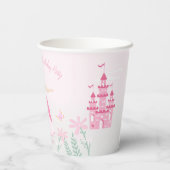 Pink Princess Fantasy Birthday Party Pappbecher (Rückseite)