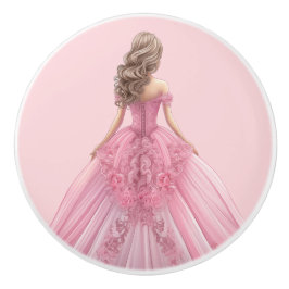 Pink Princess Girl's Girly Ceramic Knob Keramikknauf