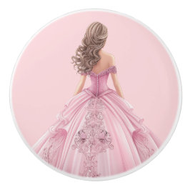 Pink Princess Girl's Girly Ceramic Knob Keramikknauf