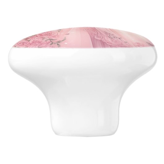 Pink Princess Girl's Girly Ceramic Knob Keramikknauf (Seitenansicht)