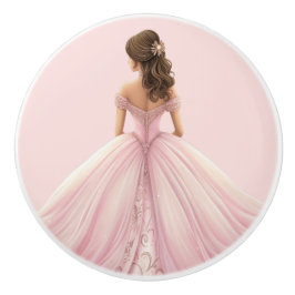Pink Princess Girl's Girly Ceramic Knob Keramikknauf