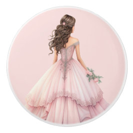 Pink Princess Girl's Girly Ceramic Knob Keramikknauf