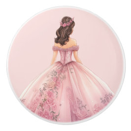 Pink Princess Girl's Girly Ceramic Knob Keramikknauf