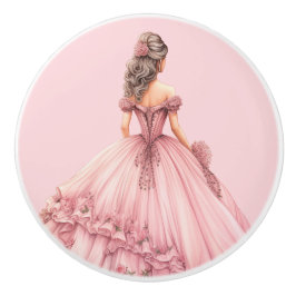 Pink Princess Girl's Girly Ceramic Knob Keramikknauf