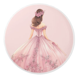 Pink Princess Girl's Girly Ceramic Knob Keramikknauf