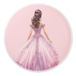 Pink Princess Girl's Girly Ceramic Knob Keramikknauf