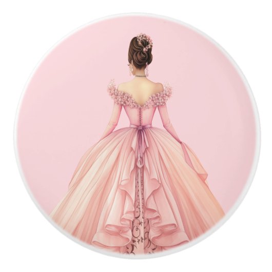 Pink Princess Girl's Girly Ceramic Knob Keramikknauf (Vorderseite)