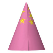 Pink Princess Gold Star Party Hat Partyhütchen (Rückseite)