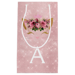 Pink Princess Kitten Rose Gold Blush Pink Glitzer Kleine Geschenktüte