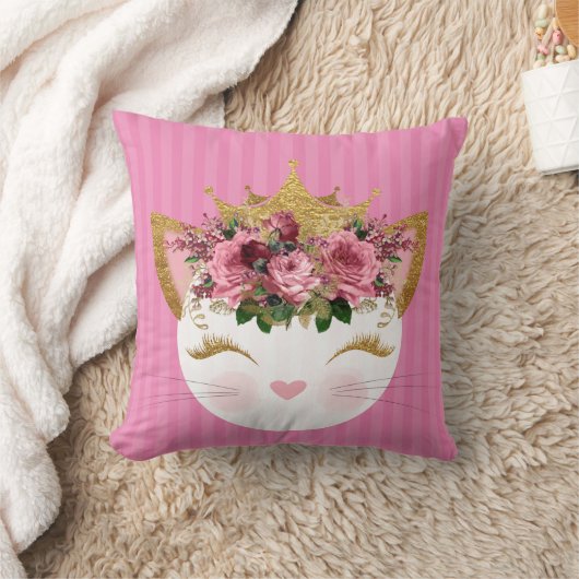 Pink Princess Kitty Throw Kissen (Decke)