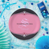 Pink Princess Lace Special Day Engagement Wedding Pappteller (Party)