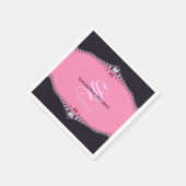 Pink Princess Lace Special Day Engagement Wedding Serviette (Ecke)