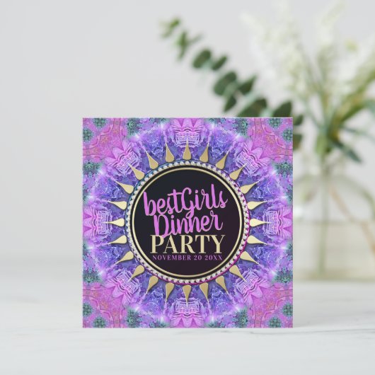 Pink Princess Mittelalterliches Best Western Girls Einladung (Stehend Vorderseite)