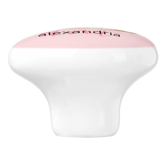 Pink Princess Monogram Tiara Girly Ceramic Knob Keramikknauf (Seitenansicht)