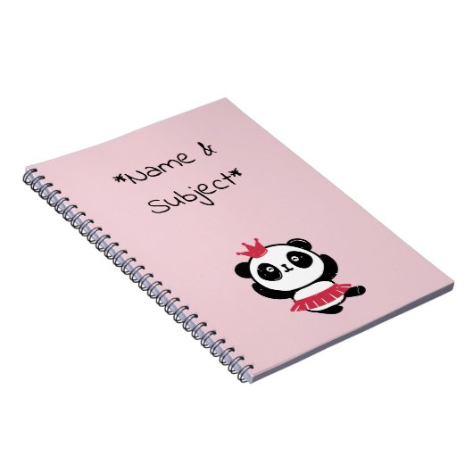 Pink Princess Panda Notebook Notizblock (Rechte Seite)