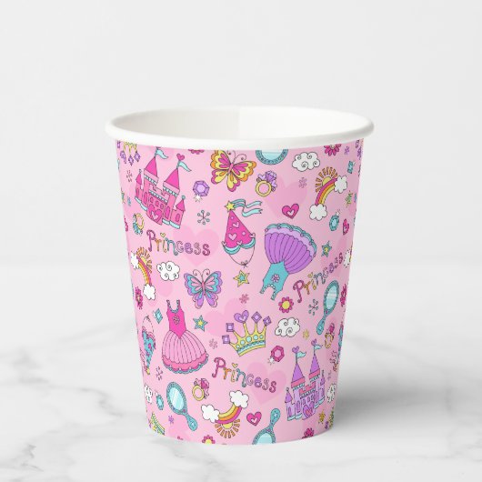 Pink Princess Paper Cup Pappbecher (Links)