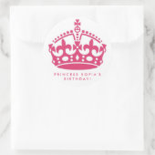 Pink Princess Party Tiara Gefallen Stickers (Tasche)