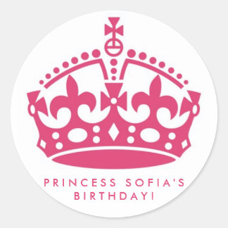 Pink Princess Party Tiara Gefallen Stickers