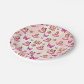 Pink Princess Pattern Pappteller (Schrägansicht)