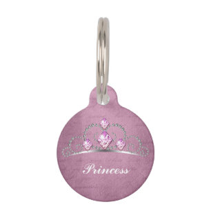 Pink Princess Pet Name Tag Haustiermarke