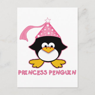 Pink Princess Pinguin Postkarte