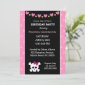 Pink Princess Pirate Skull Birthday Einladung (Stehend Vorderseite)