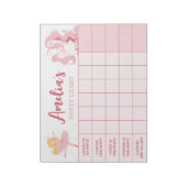 Pink Princess Potty Chart Personalisiert Name Task Notizblock (Rotiert)