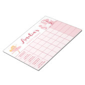Pink Princess Potty Chart Personalisiert Name Task Notizblock (angewinkelt)