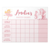 Pink Princess Potty Chart Personalisiert Name Task Notizblock (Vorderseite)