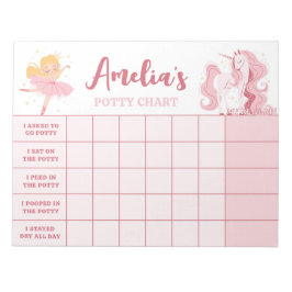 Pink Princess Potty Chart Personalisiert Name Task Notizblock