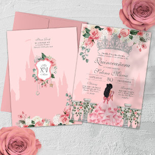 Pink Princess Quinceañera Einladung