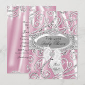 Pink Princess Sparkle Diamond Kinderdusche lädt ei Einladung (Vorne/Hinten)