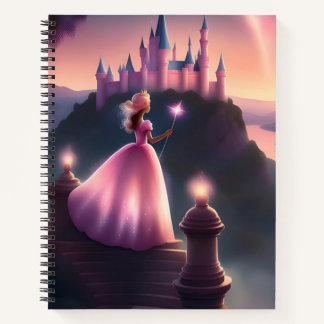 Pink Princess Spiral Notebook - Bezaubernd Notizblock