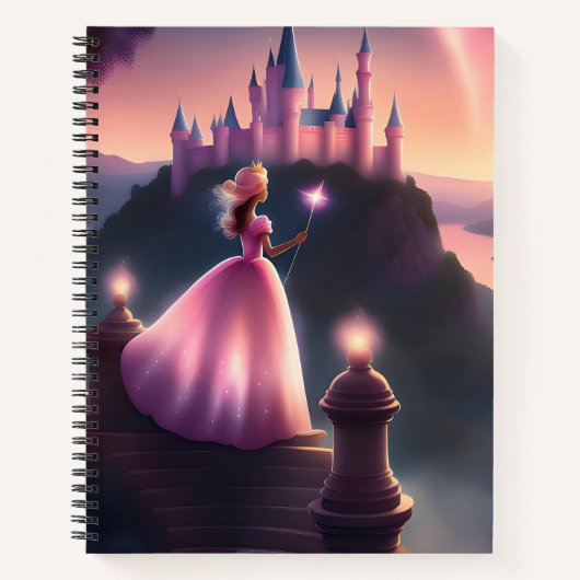 Pink Princess Spiral Notebook - Bezaubernd Notizblock (Vorderseite)
